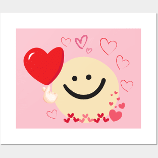 Love from cute smiley face cartoon. Posters and Art